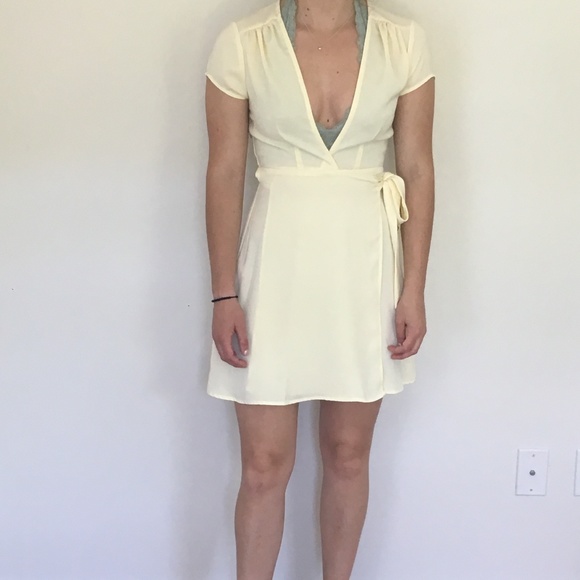 SUPERDOWN Kaia Wrap Dress In Cream - Picture 2 of 4